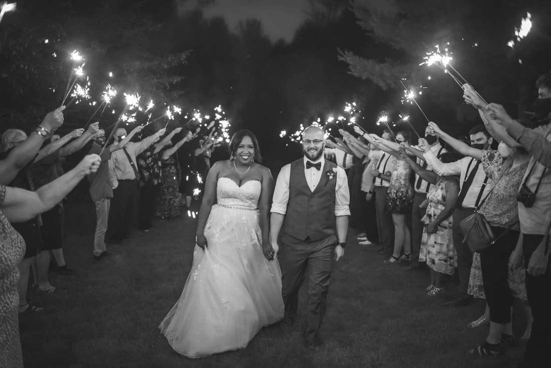 sparkler exit wedding photograph
